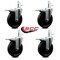 Service Caster 5'' Phenolic Swivel 7/16'' Grip Ring Stem Caster with Total Lock Brake, 4PK SCC-GRTTL20S514-PHR-716138-4 - alternate 3